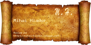 Mihai Hiador névjegykártya